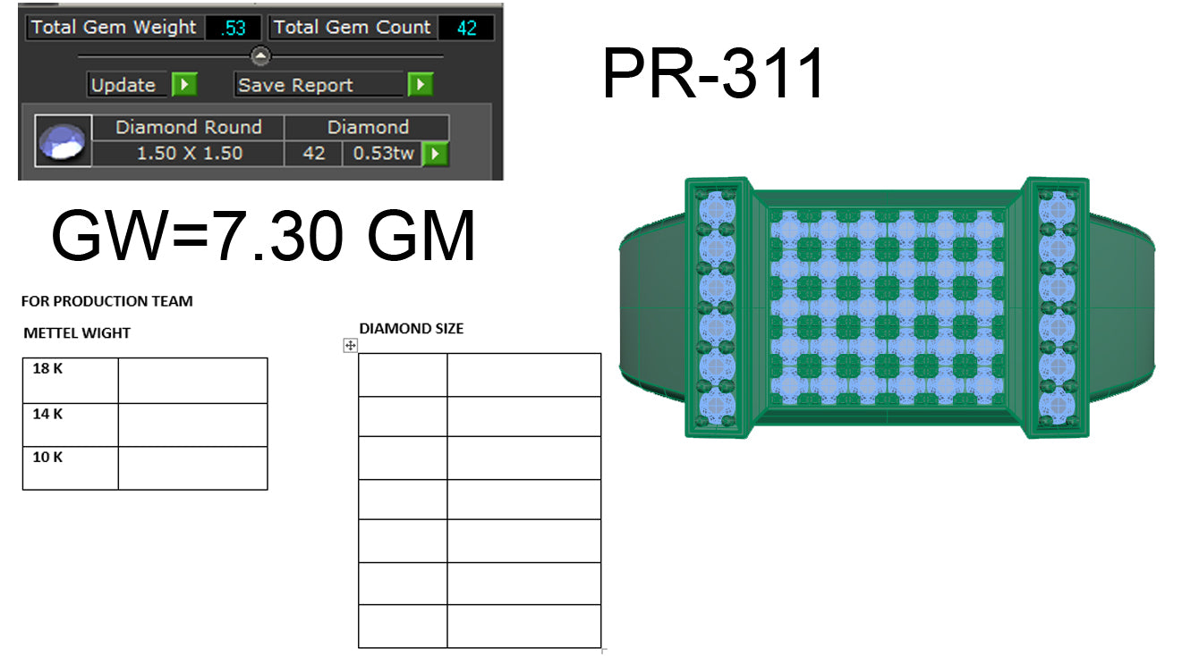 3D Jewelry Files Ring Model 3DM STL PR-311 DIA