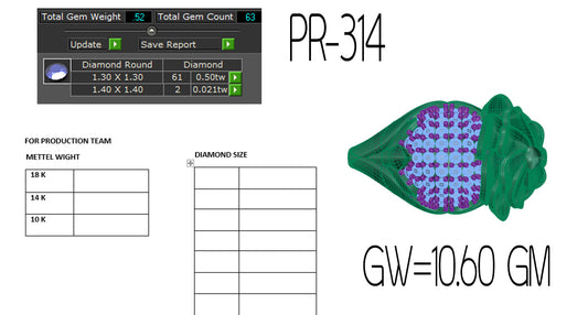 3D Jewelry Files Ring Model 3DM STL PR-314-DIA