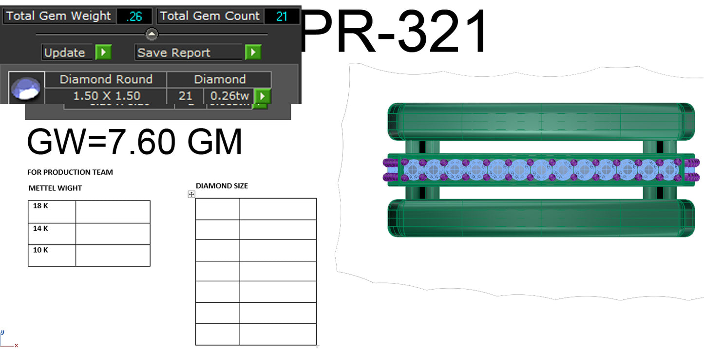 3D Jewelry Files Ring Model 3DM STL PR-321 DIA