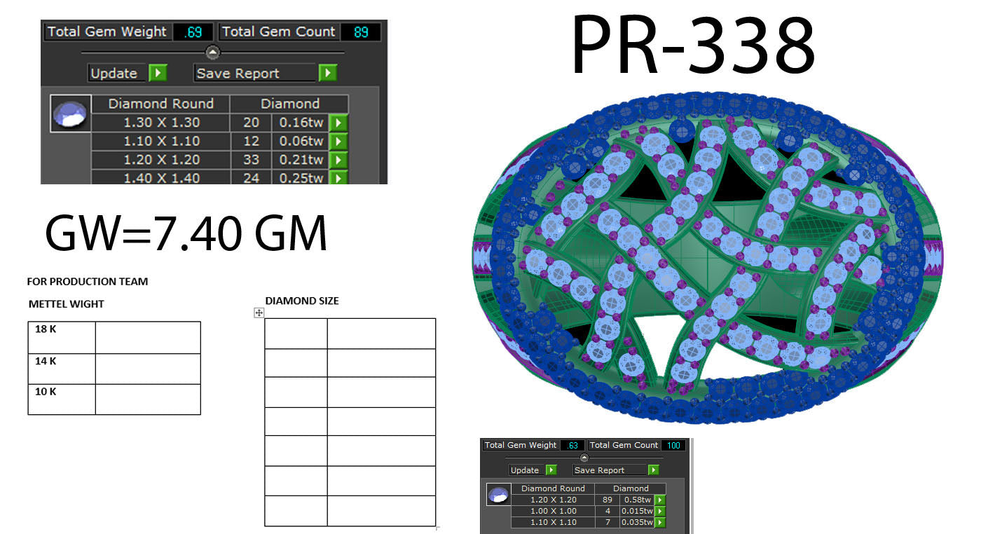 3D Jewelry Files Ring Model 3DM STL PR-338-DIA