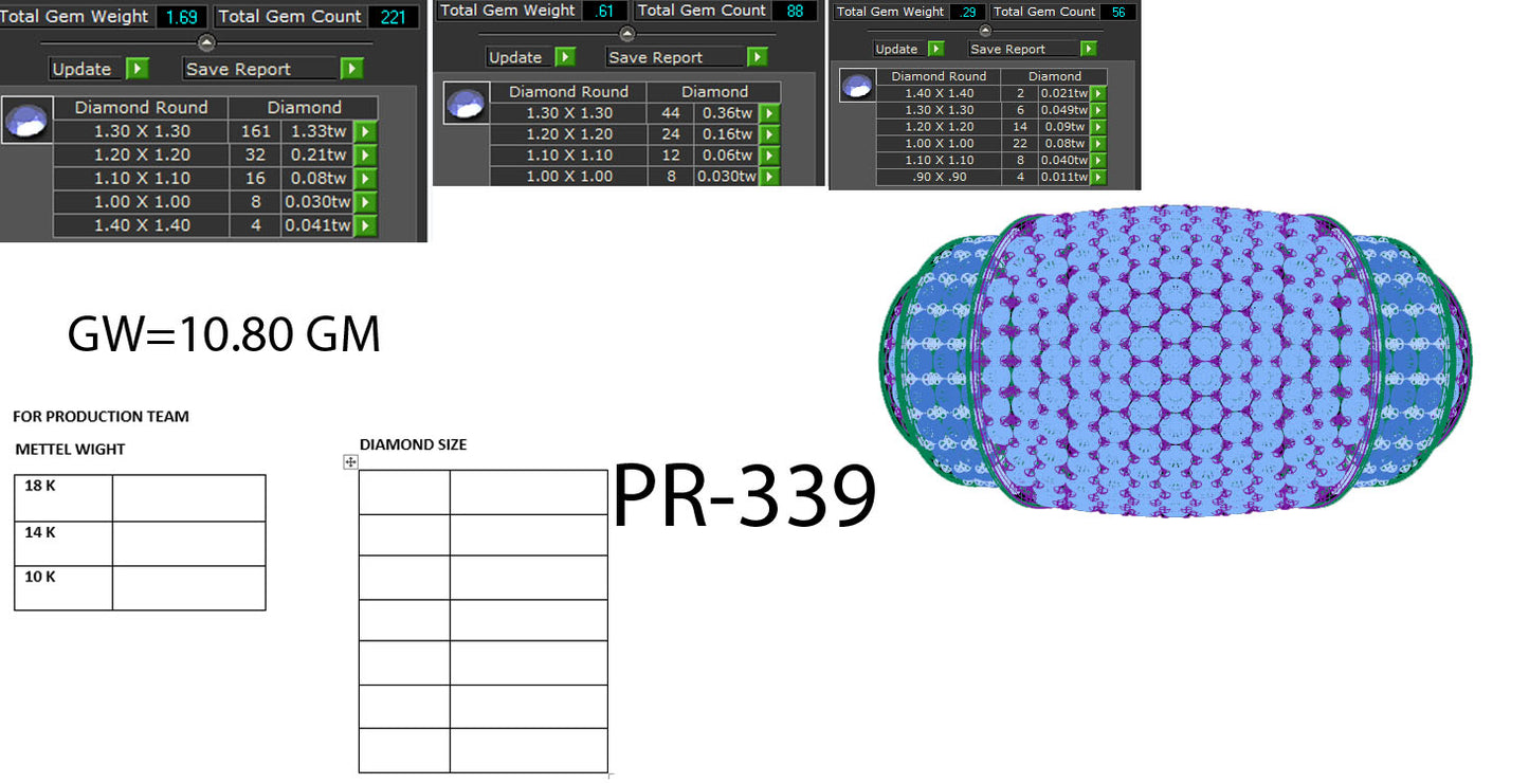 3D Jewelry Files Ring Model 3DM STL PR-339-DIA