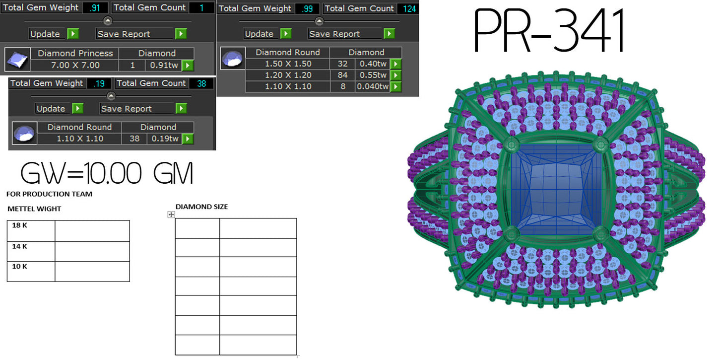 3D Jewelry Files Ring Model 3DM STL PR-341 DIA