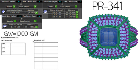 3D Jewelry Files Ring Model 3DM STL PR-341 DIA