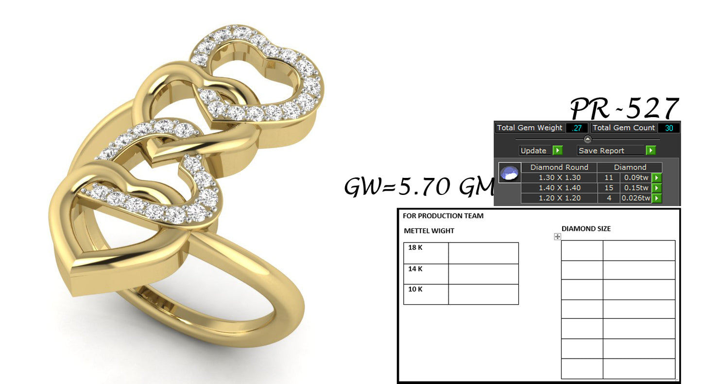 3D Jewelry Files Ring Model 3DM STL PR-527-DIA