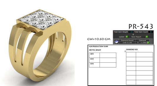 3D Jewelry Files Ring Model 3DM STL PR-543-DIA
