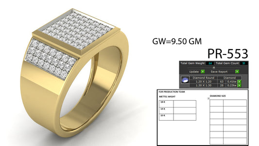 3D Jewelry Files Ring Model 3DM STL PR-553-DIA