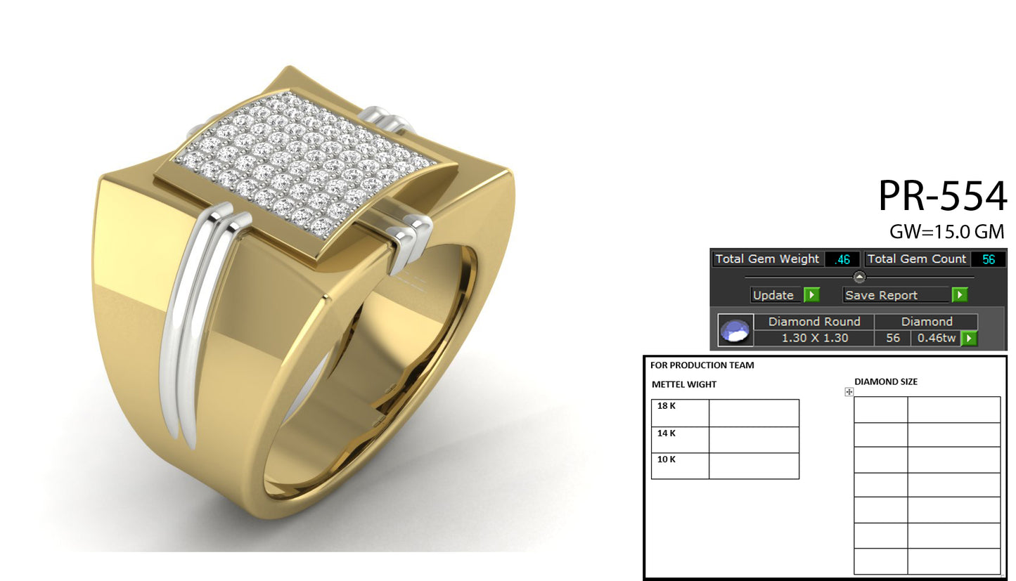 3D Jewelry Files Ring Model 3DM STL PR-554-DIA