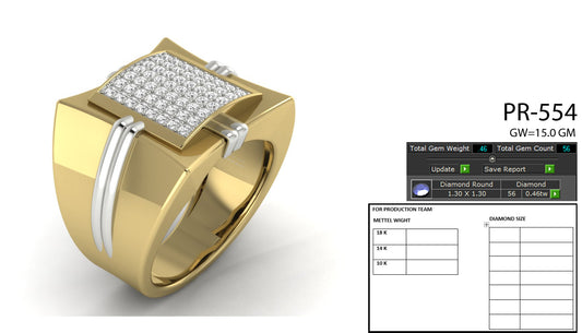3D Jewelry Files Ring Model 3DM STL PR-554-DIA