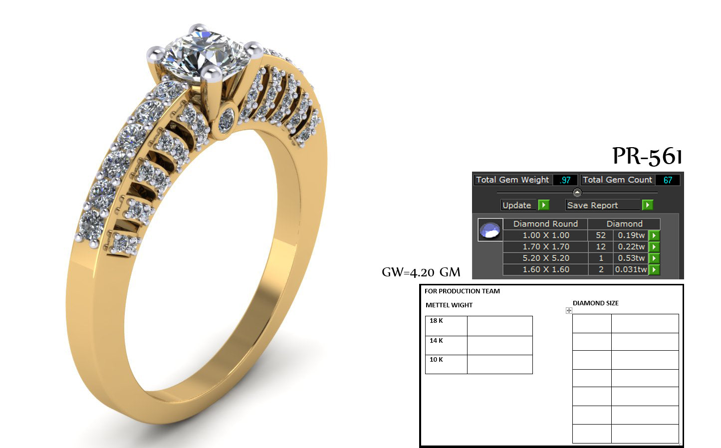 3D Jewelry Files Ring Model 3DM STL PR-561-DIA