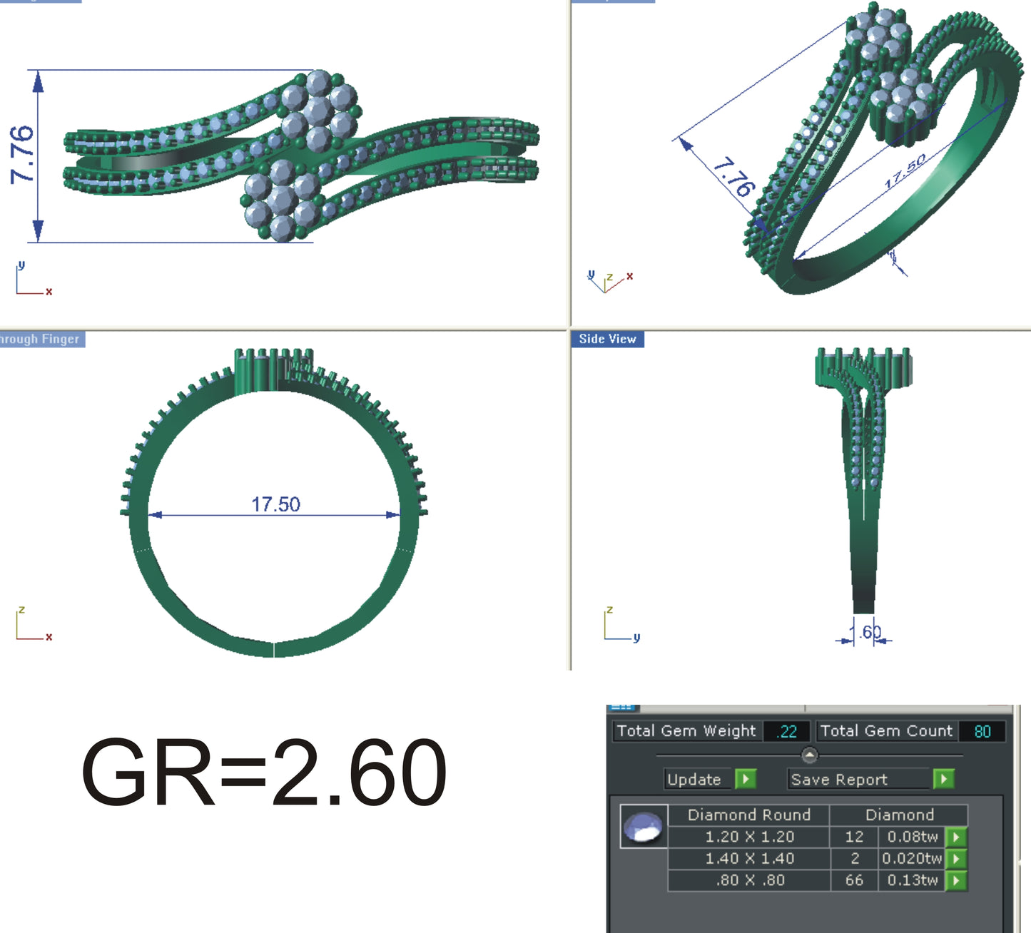 3D Jewelry Files Ring Model 3DM STL R-4099