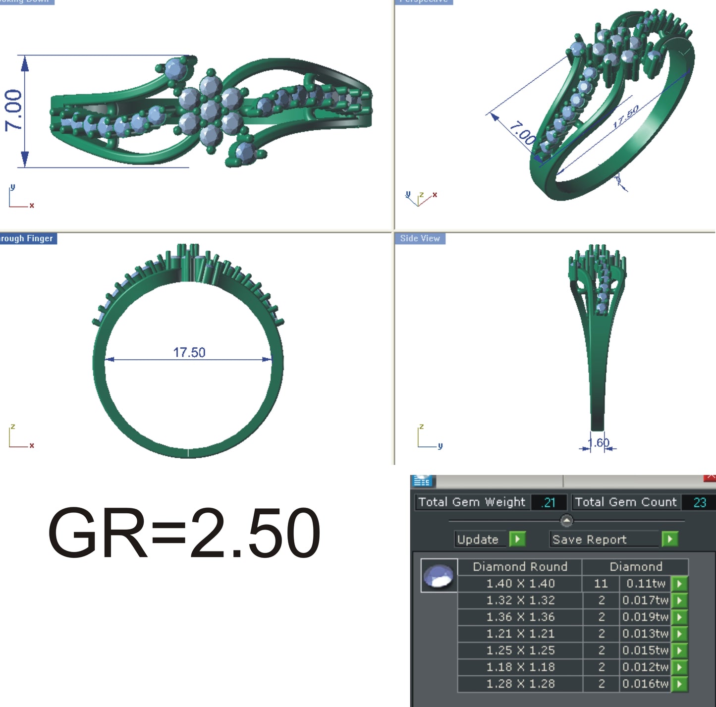 3D Jewelry Files Ring Model 3DM STL R-4100