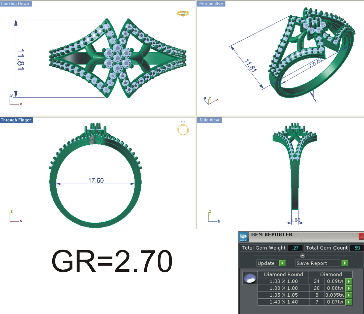 3D Jewelry Files Ring Model 3DM STL R-4104