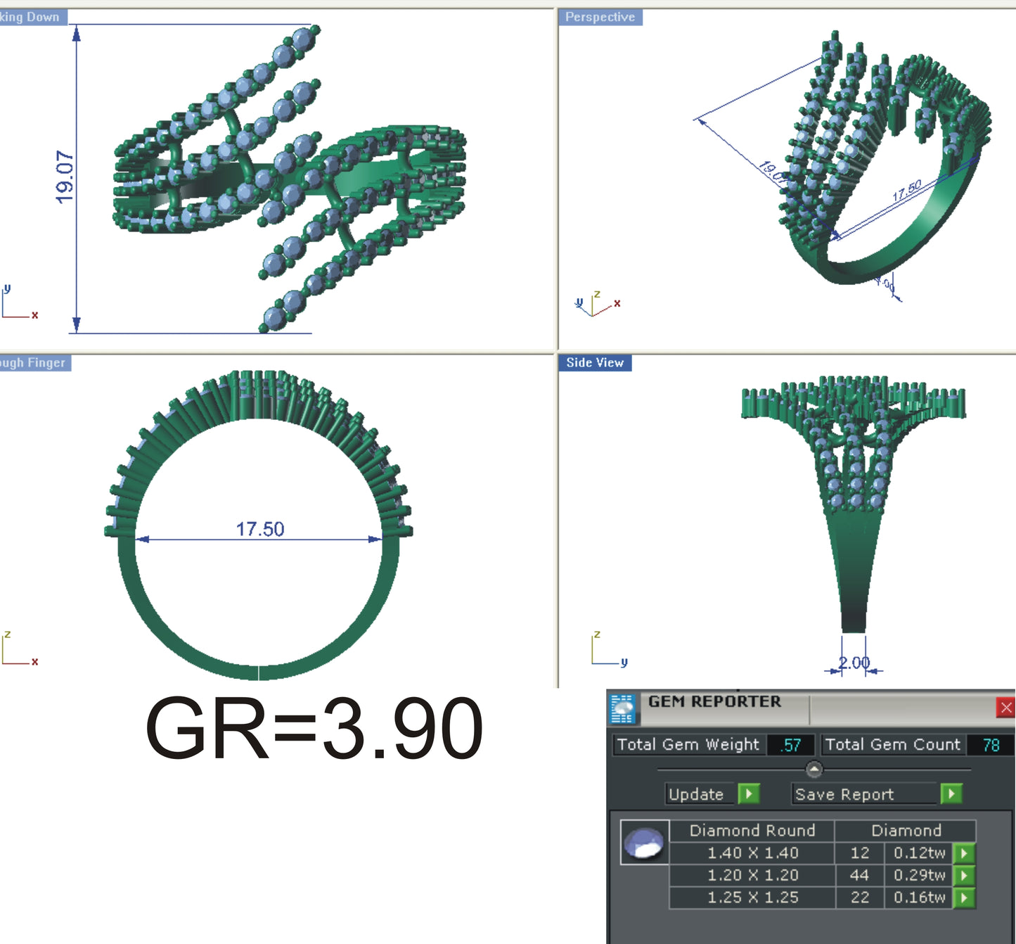 3D Jewelry Files Ring Model 3DM STL R-4105