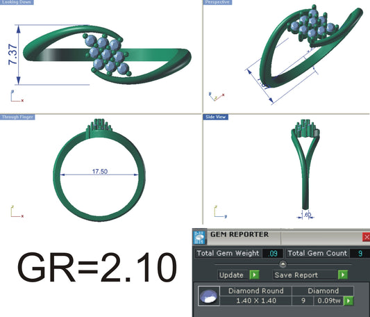 3D Jewelry Files Ring Model STL 3DM R-4172