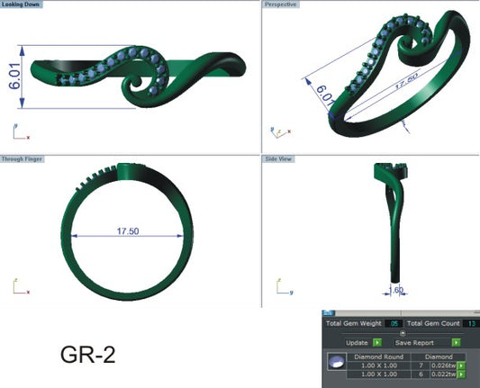 3D Jewelry Files Ring Model STL 3DM R-4175