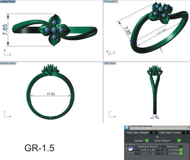 3D Jewelry Files Ring Model STL 3DM R-4187