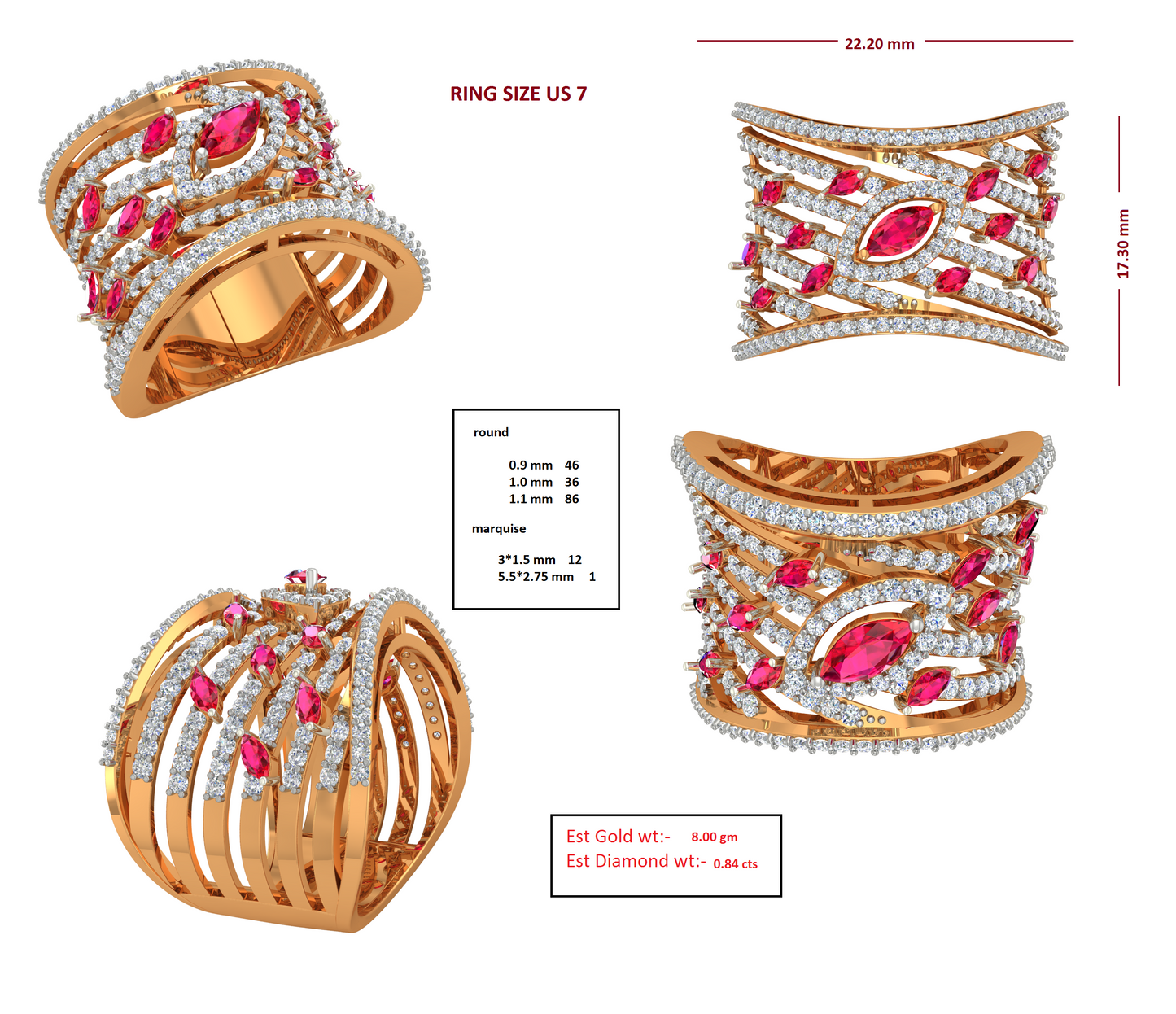 3D Jewelry Files Ring Model 3DM RI-268