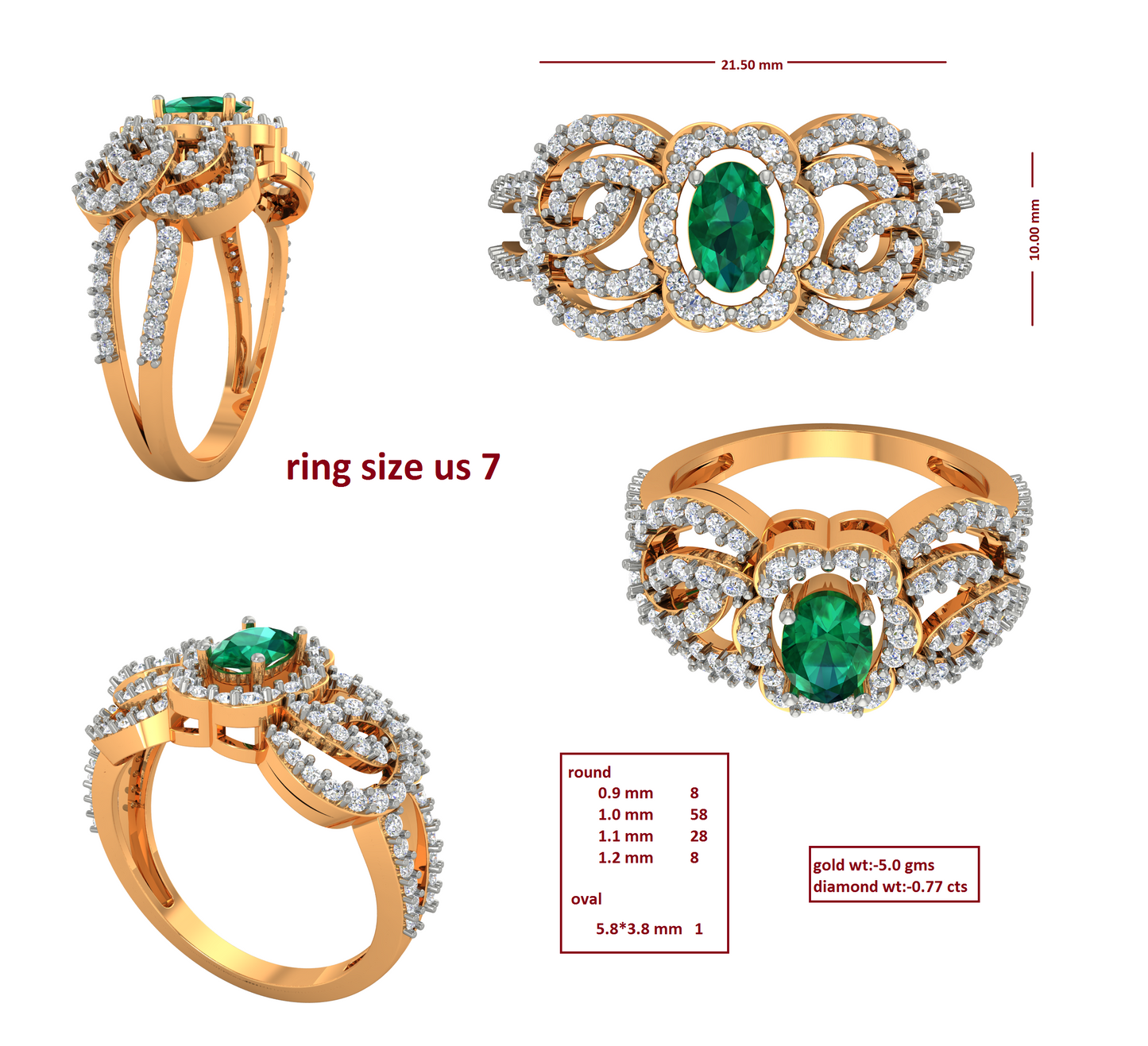 3D Jewelry Files Ring Model 3DM RI-288