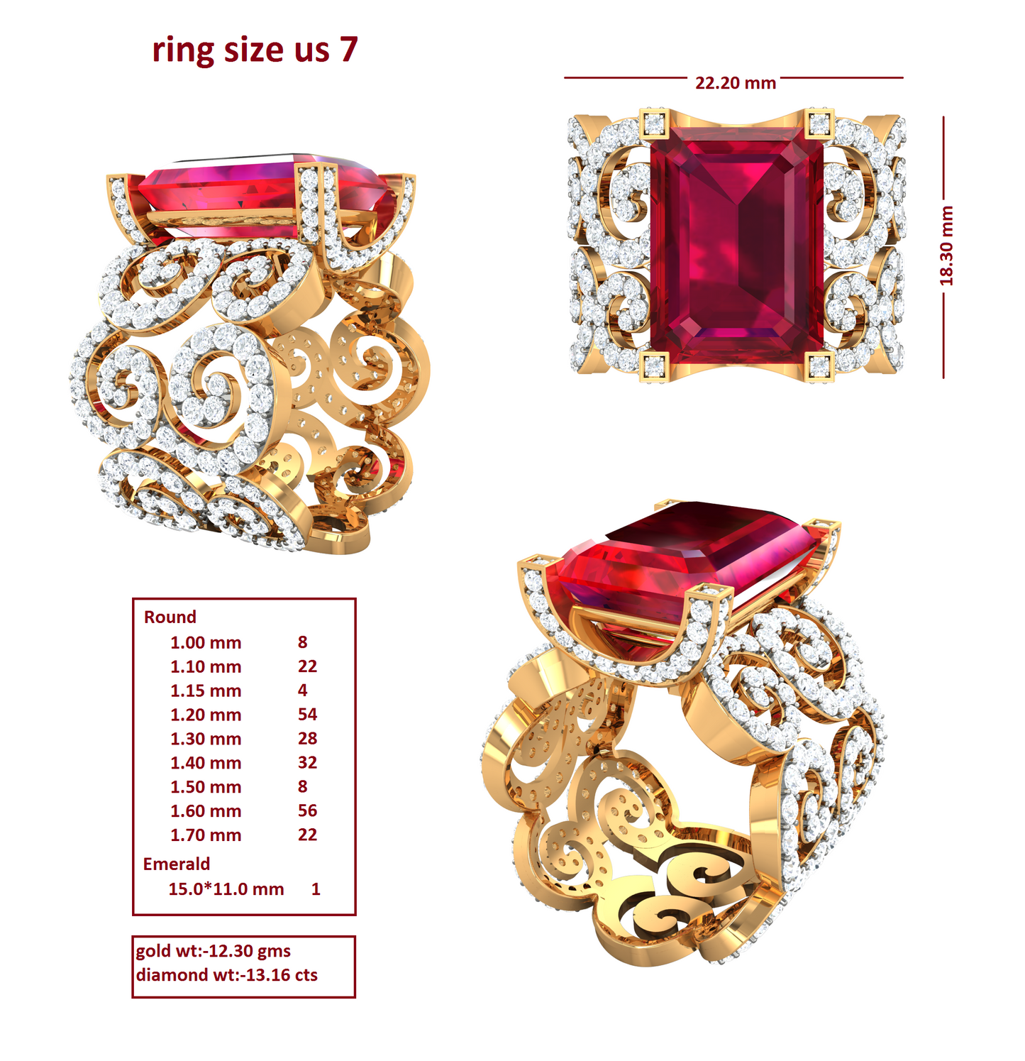 3D Jewelry Files Ring Model 3DM R-4052