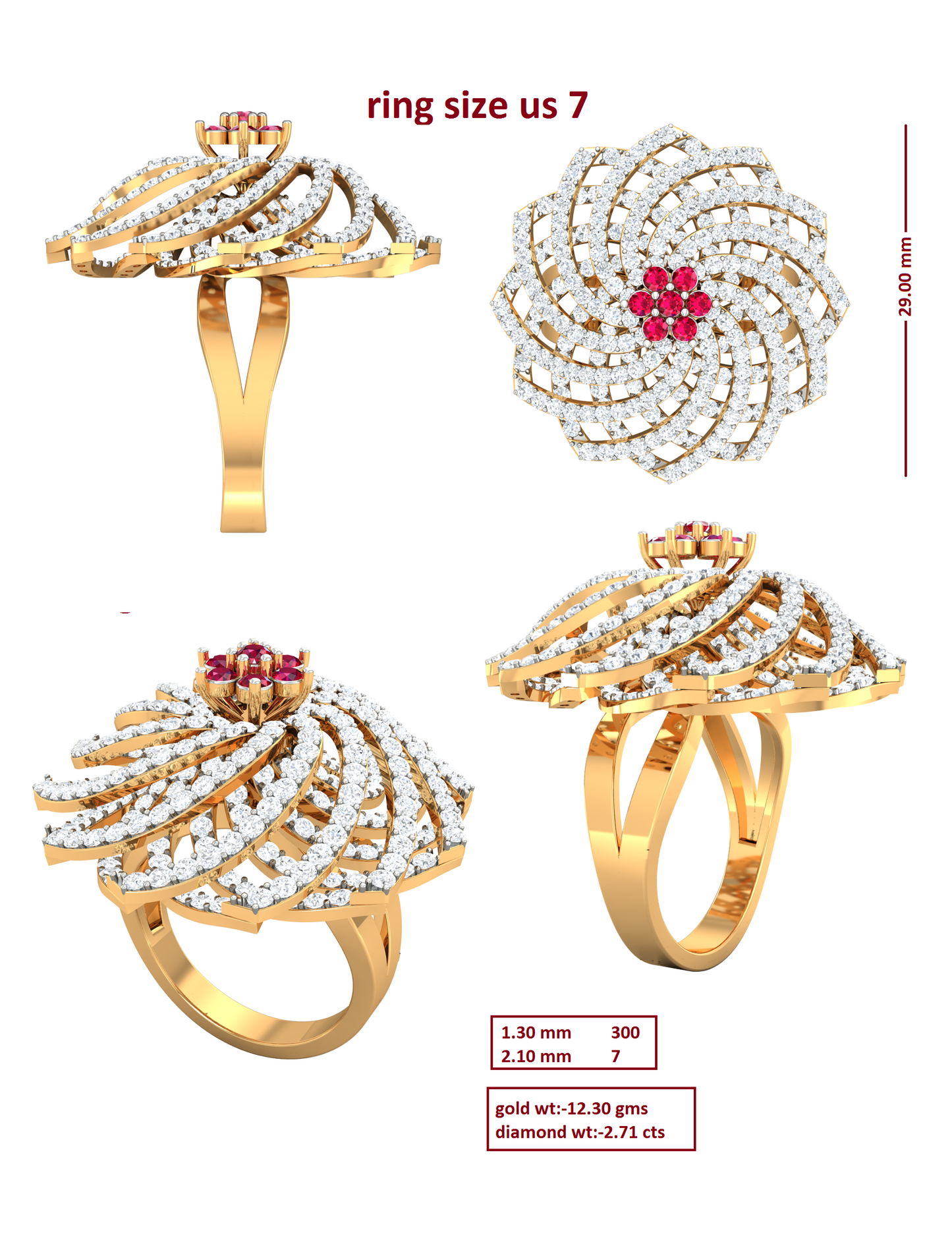 3D Jewelry Files Ring Model 3DM R-4054