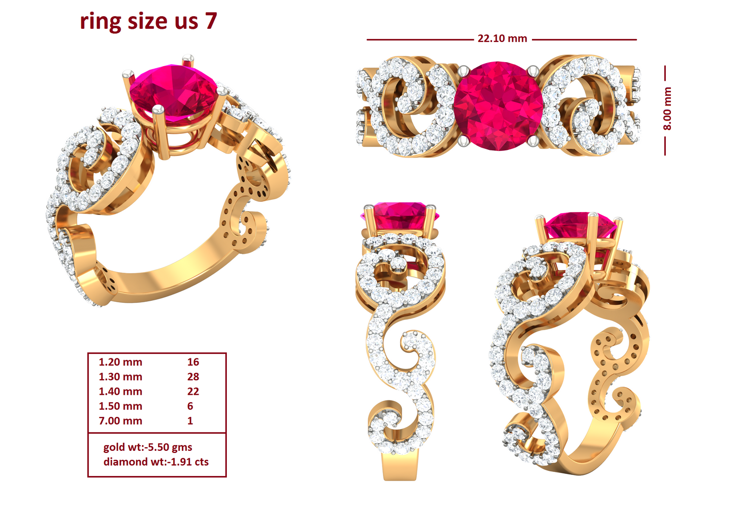 3D Jewelry Files Ring Model 3DM R-4055