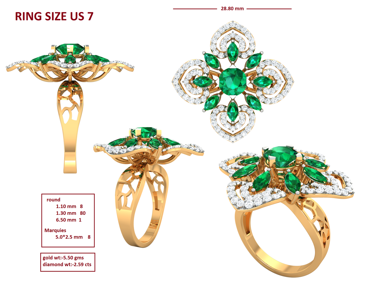 3D Jewelry Files Ring Model 3DM R-4056