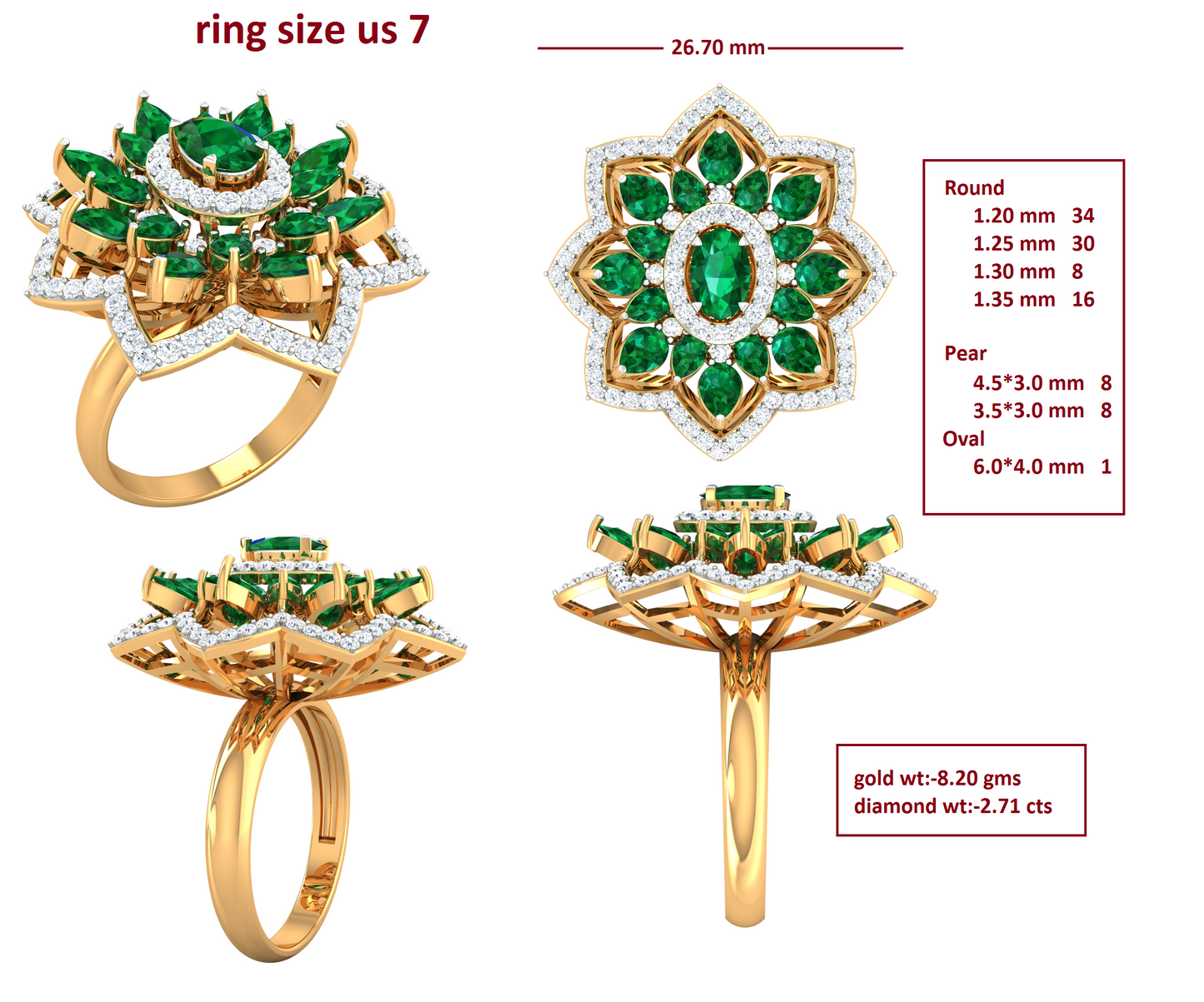 3D Jewelry Files Ring Model 3DM R-4061