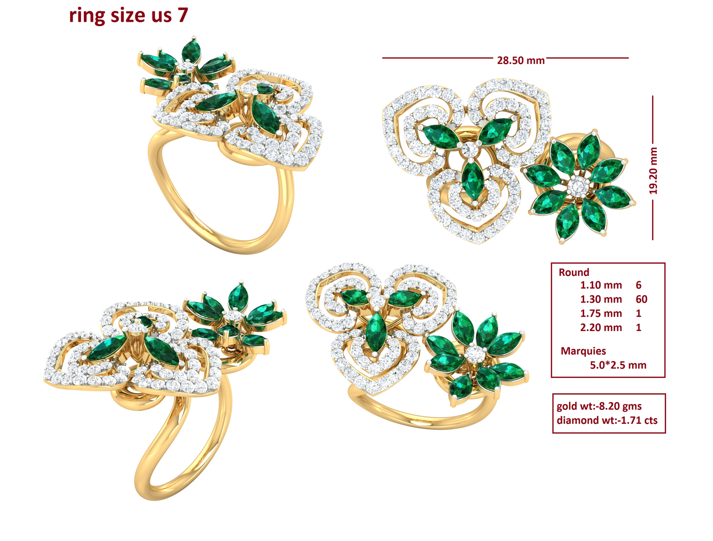 3D Jewelry Files Ring Model 3DM R-4062