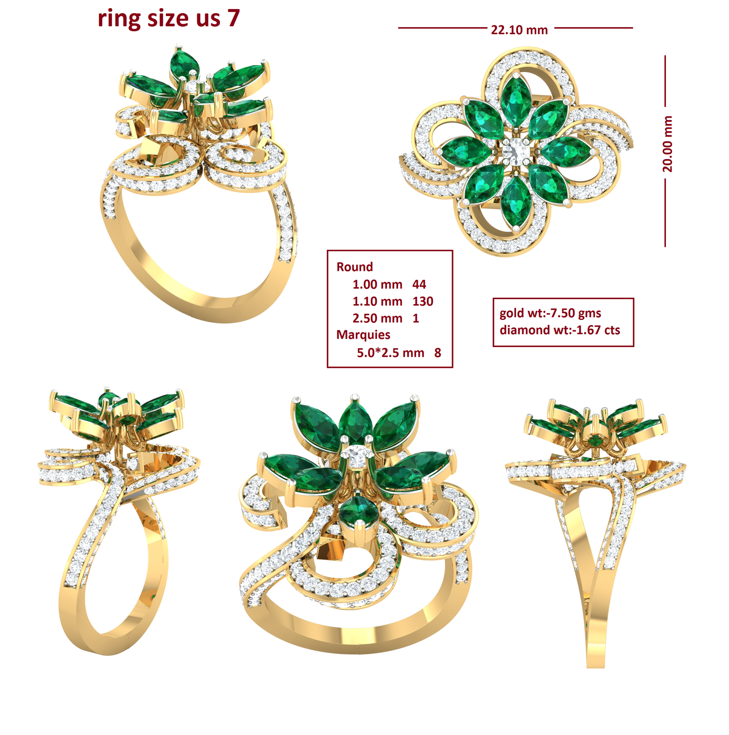 3D Jewelry Files Ring Model 3DM R-4063