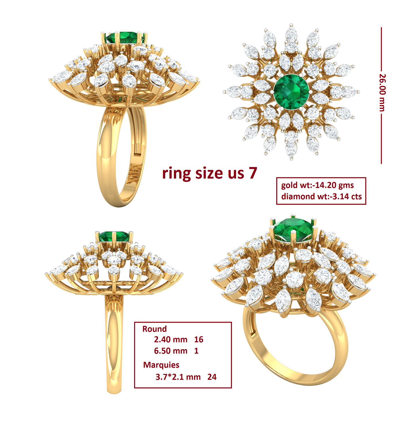 3D Jewelry Files Ring Model 3DM R-4065