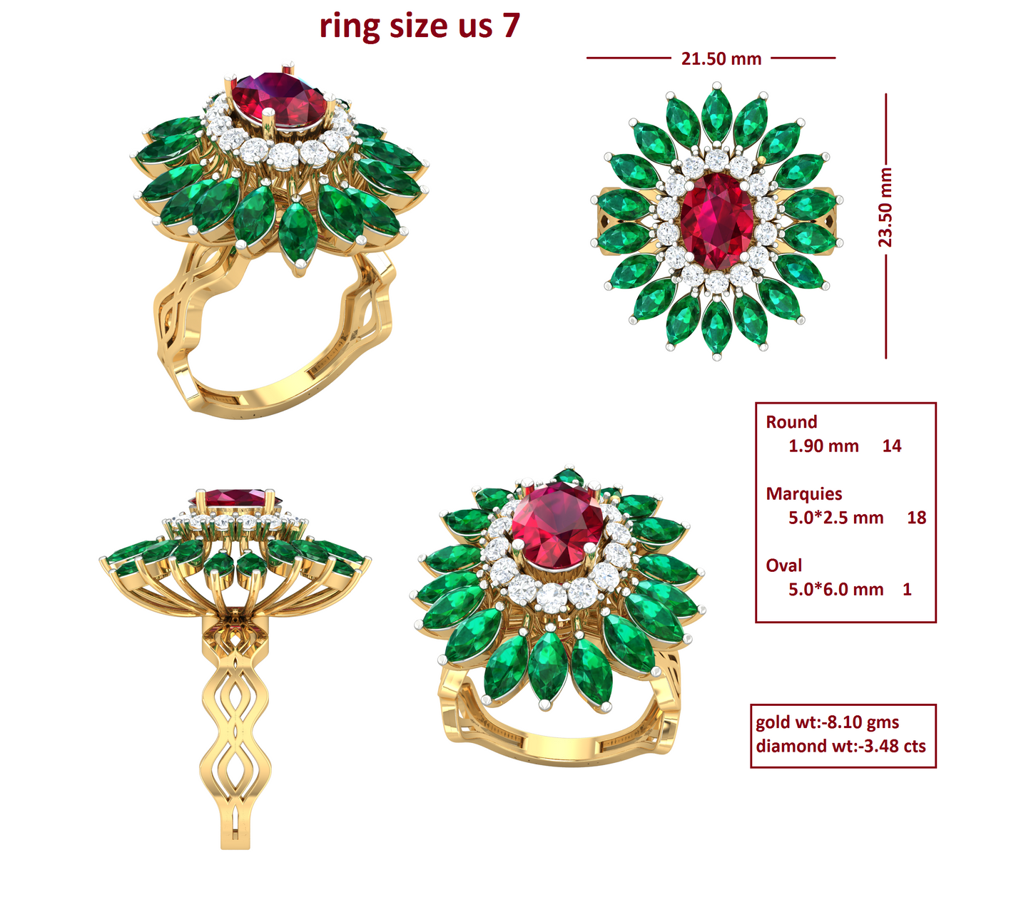 3D Jewelry Files Ring Model 3DM R-4066