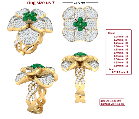 3D Jewelry Files Ring Model 3DM R-4068