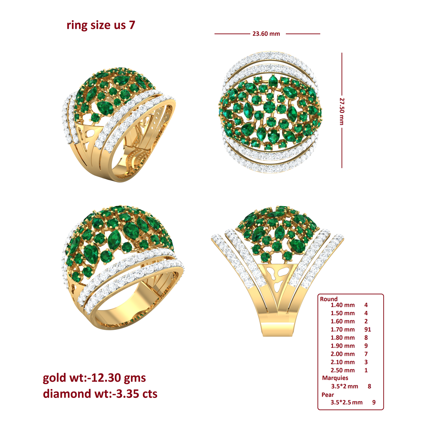 3D Jewelry Files Ring Model 3DM R-4075