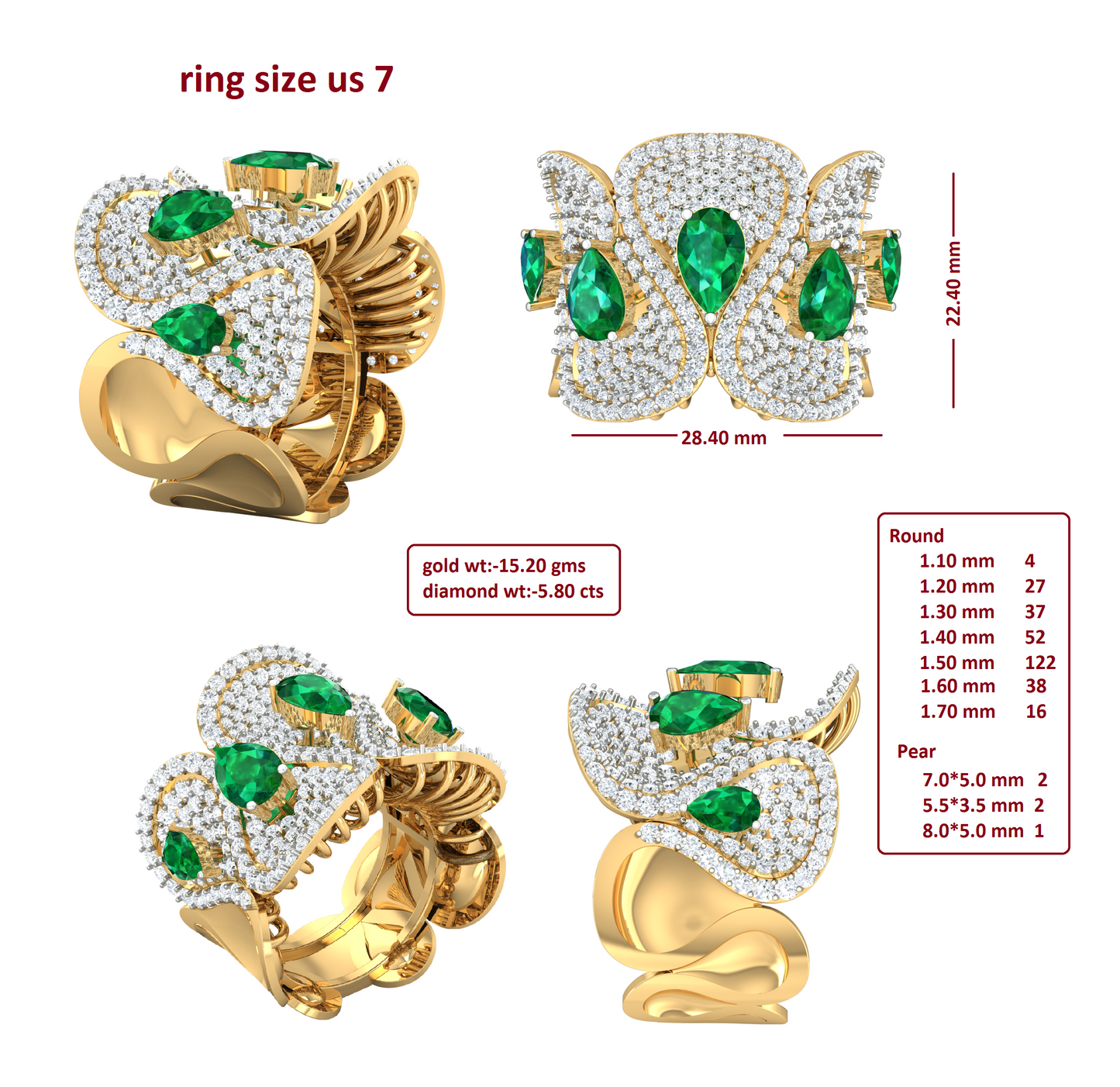 3D Jewelry Files Ring Model 3DM R-4077