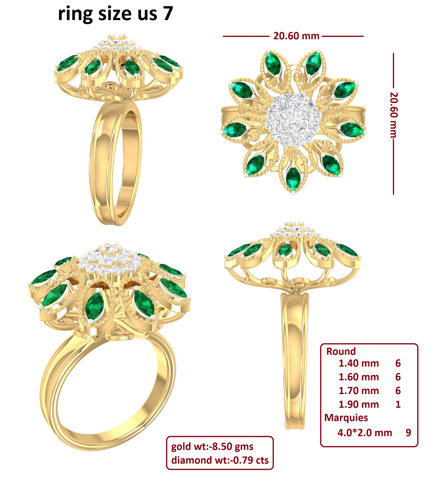 3D Jewelry Files Ring Model 3DM R-4086