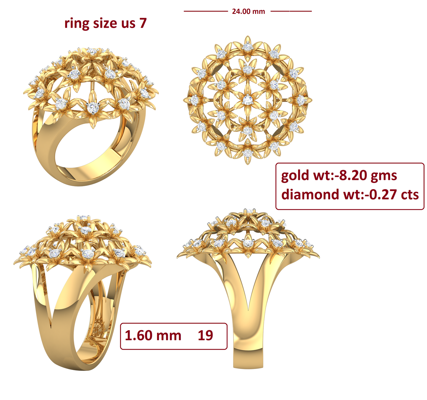 3D Jewelry Files Ring Model 3DM R-4090