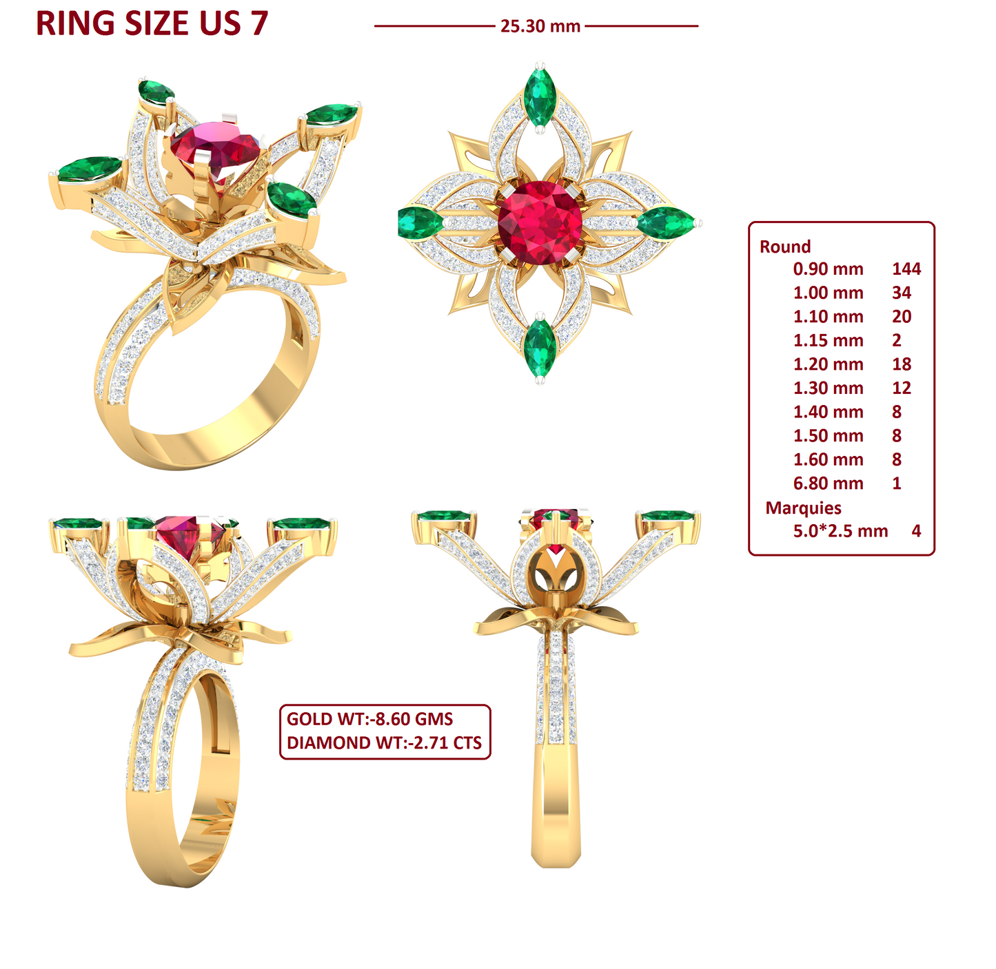 3D Jewelry Files Ring Model 3DM R-4093