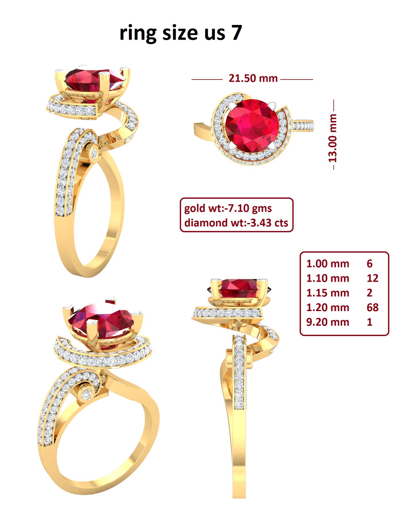 3D Jewelry Files Ring Model 3DM R-4094