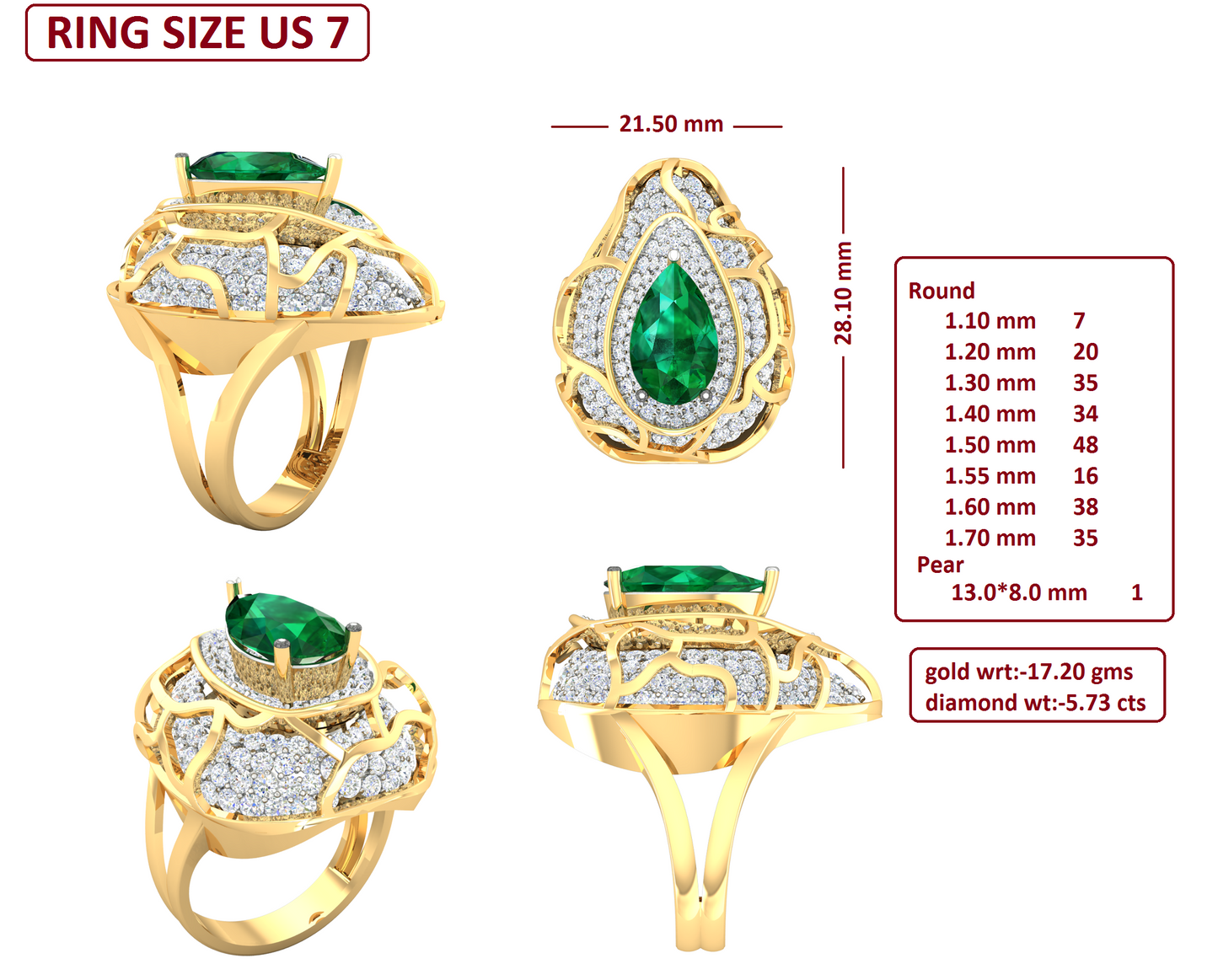 3D Jewelry Files Ring Model 3DM R-4095