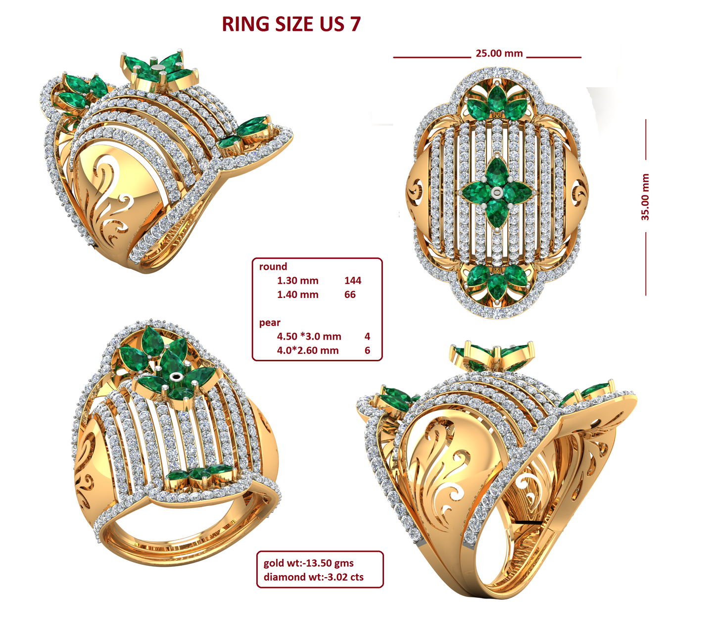 3D Jewelry Files Ring Model 3DM R-52