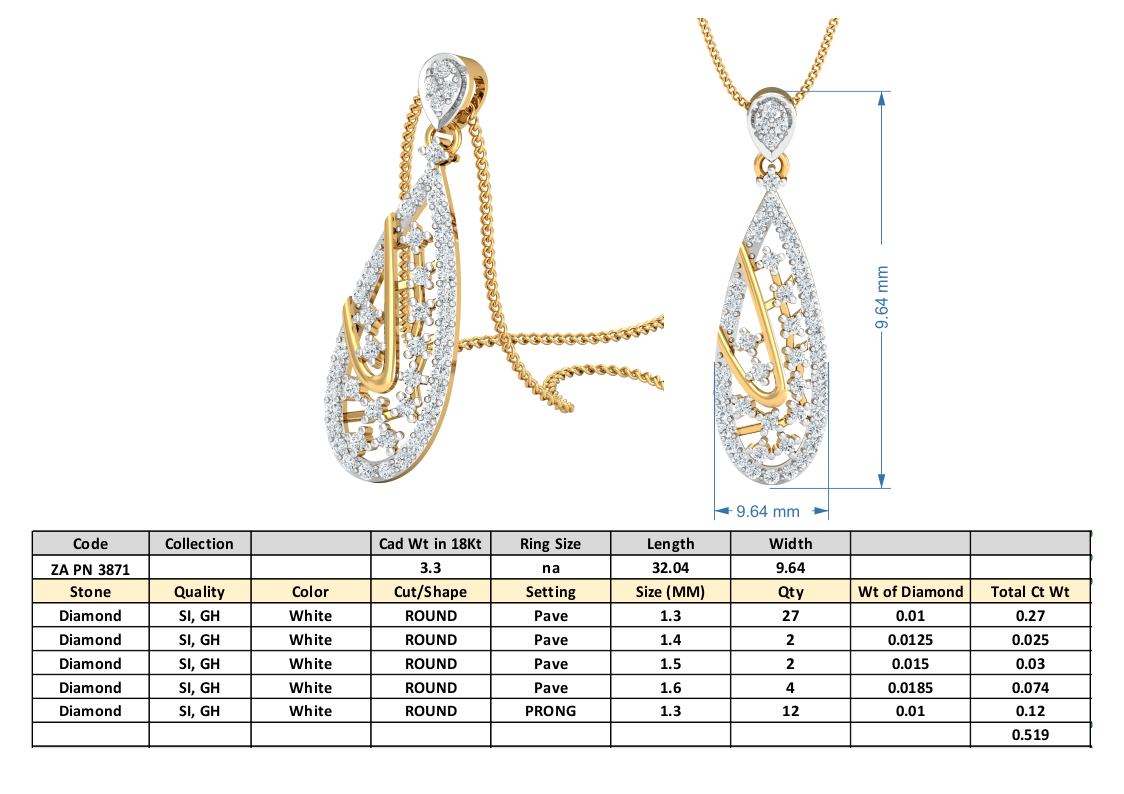 3D Jewelry Files Set Model 3DM 3871