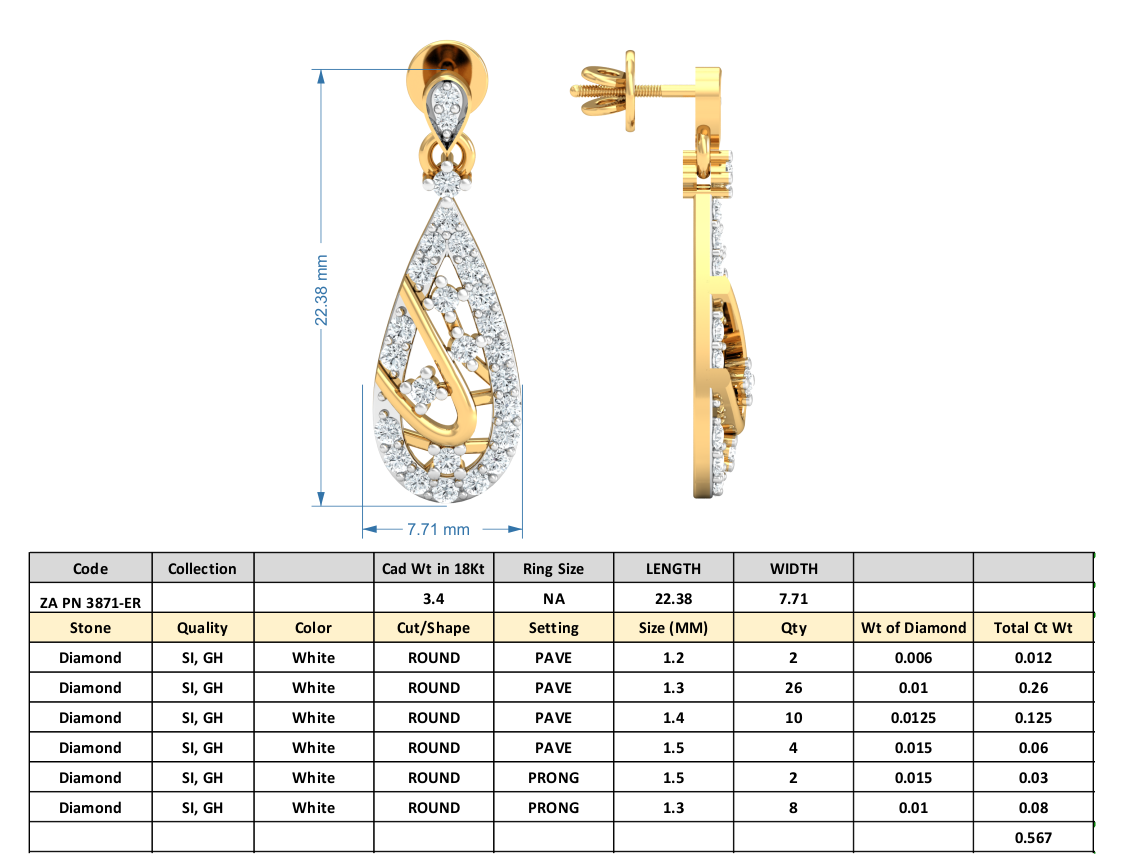 3D Jewelry Files Set Model 3DM 3871