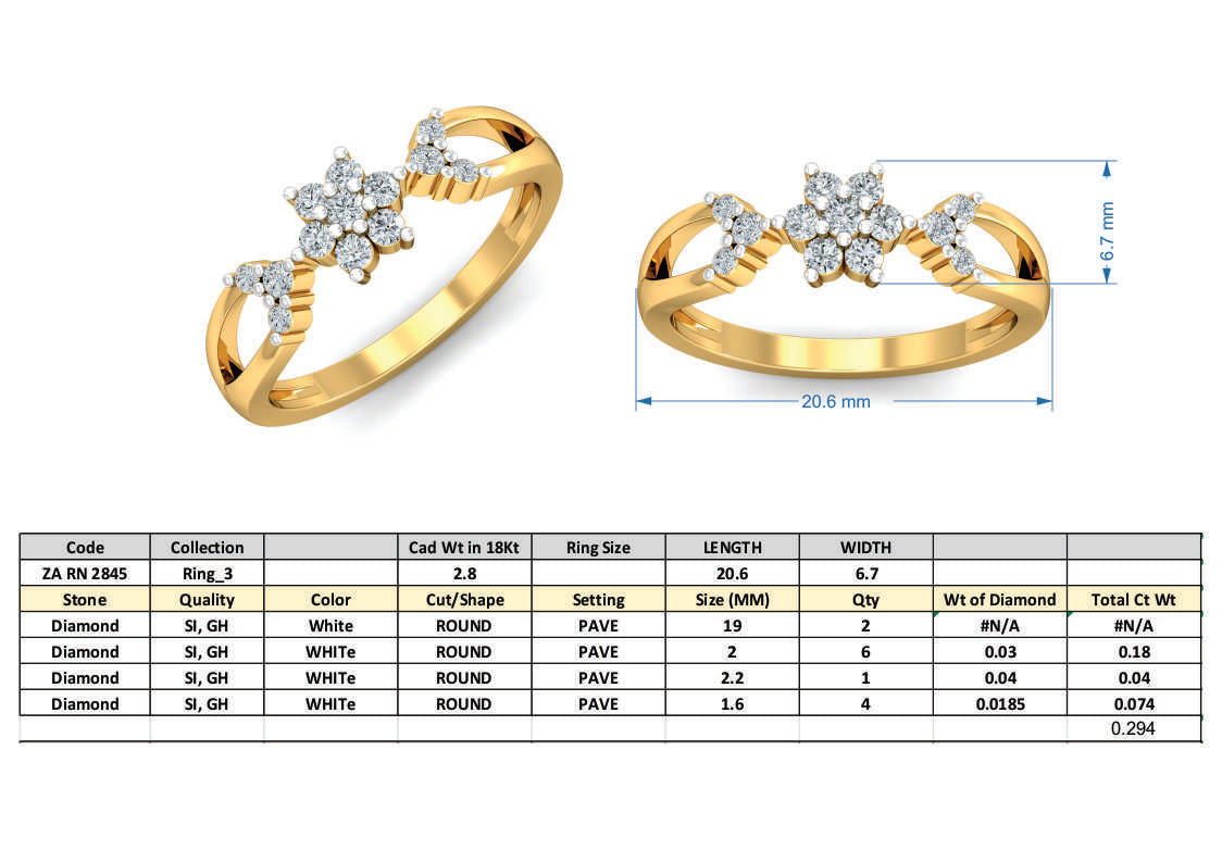 3D Jewelry Files Ring Model 3DM ZA RN 2845