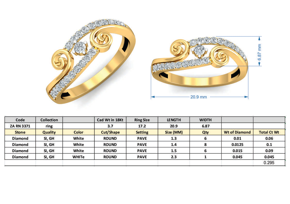 3D Jewelry Files Ring Model 3DM ZA RN 3371