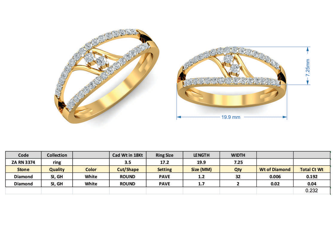 3D Jewelry Files Ring Model 3DM ZA RN 3374