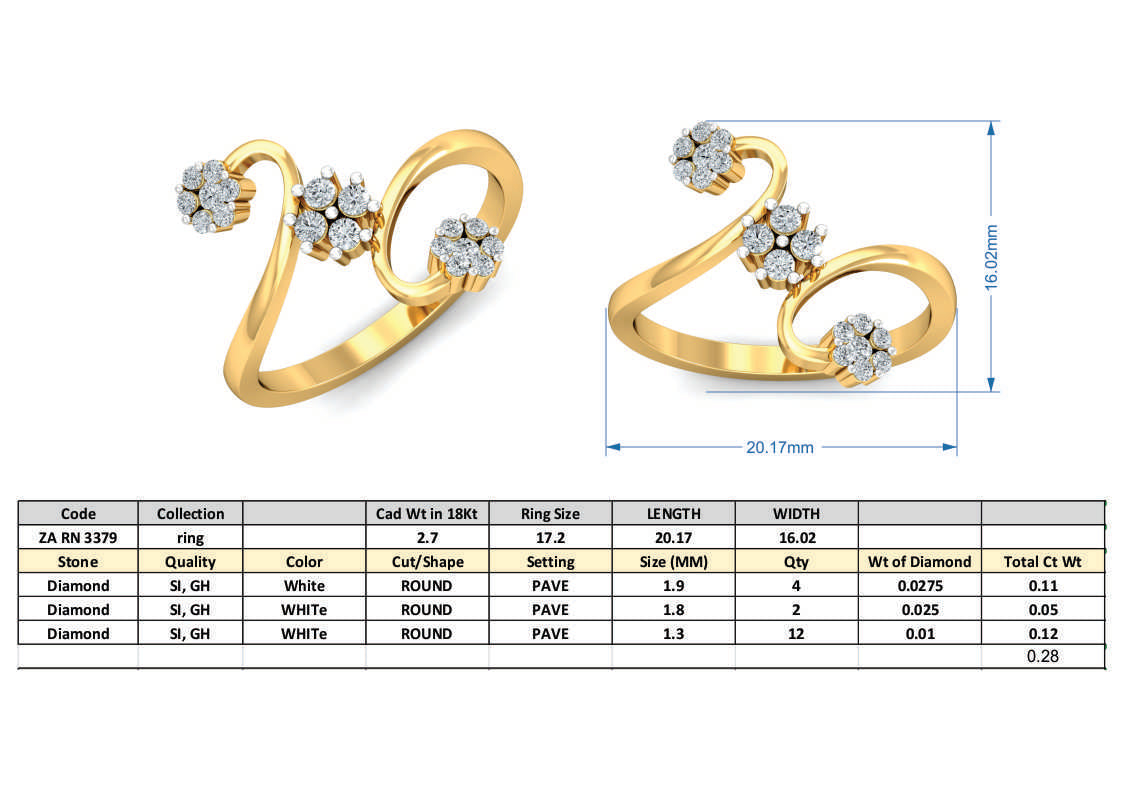 3D Jewelry Files Ring Model 3DM ZA RN 3379