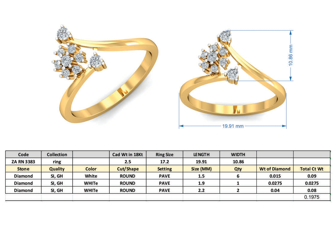 3D Jewelry Files Ring Model 3DM ZA RN 3383