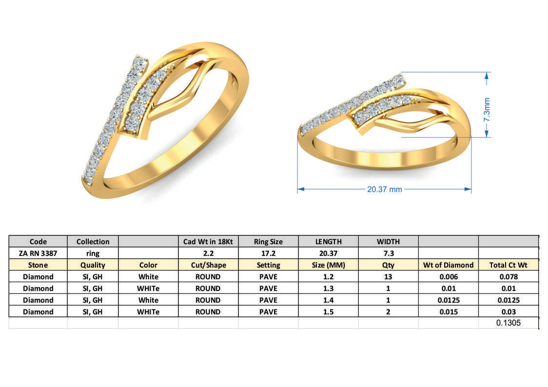 3D Jewelry Files Ring Model 3DM ZA RN 3387