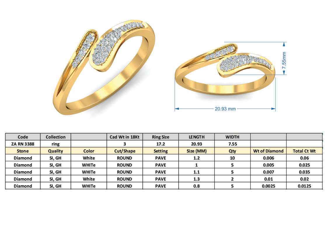 3D Jewelry Files Ring Model 3DM ZA RN 3388