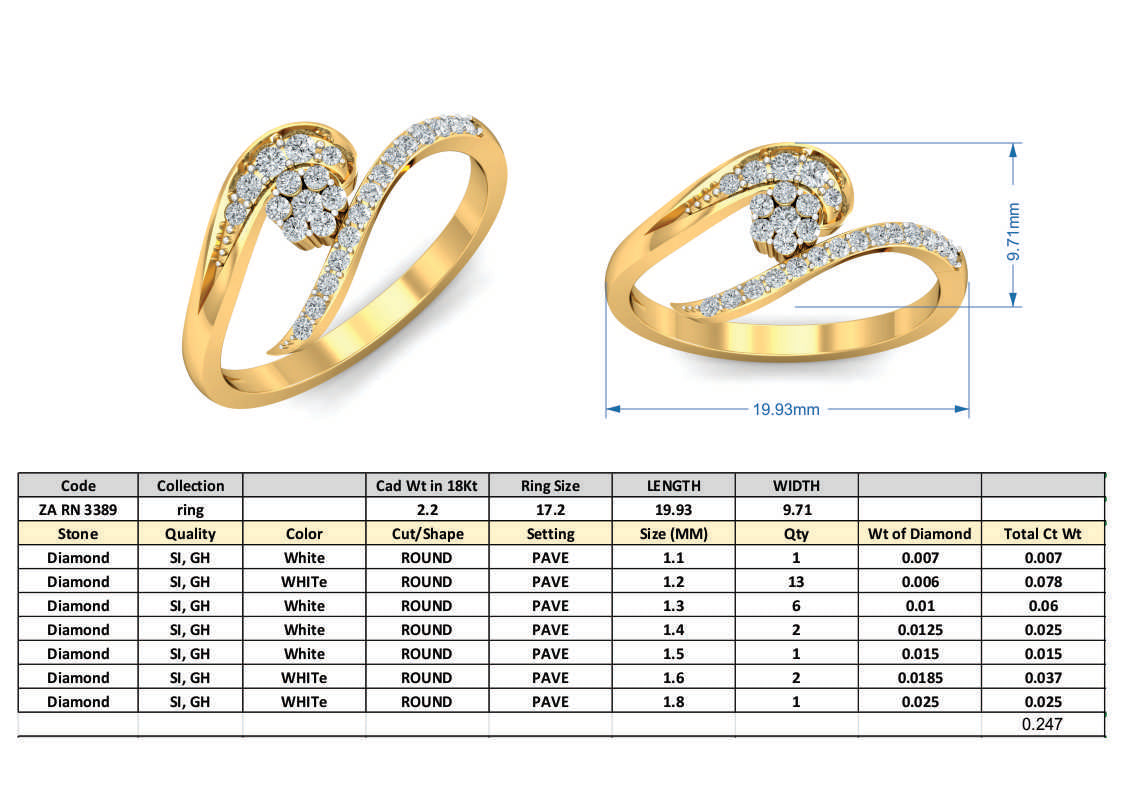 3D Jewelry Files Ring Model 3DM ZA RN 3389